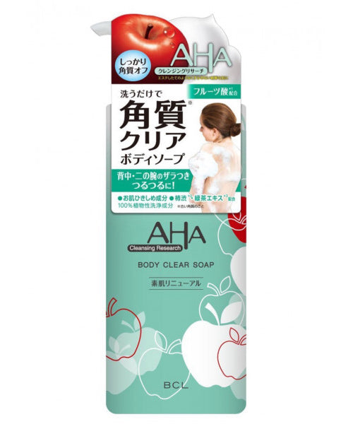 AHA Cleansing Research Body Clear Soap - Cleansing Scrub Green Tea (400 mL) - YoYoMoNo